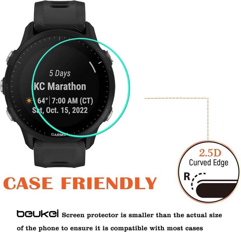 Beukei (4 Pack) Designed for Garmin Forerunner 955/955 Solar Screen Protector Tempered Glass,Touch Sensitive, 9H Hardness - Image 4